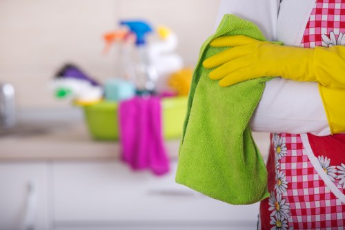 Cleaning professional confirming a booking and service details